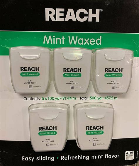 Johnson & Johnson Reach Mint Waxed Dental Floss, 5 Count