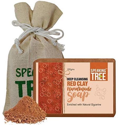 Buy Speaking Tree Deep Cleansing Red Clay Handmade Soap- 100 gms Online ...