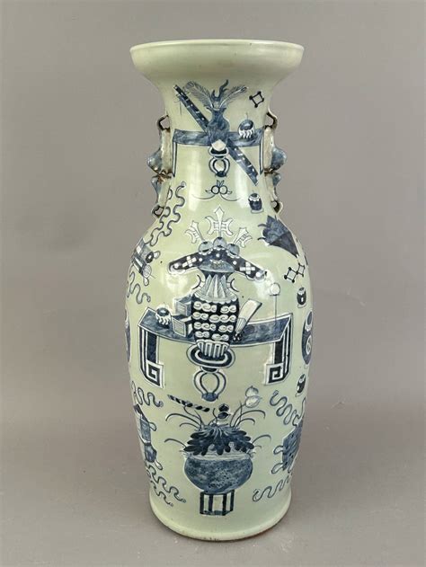 Large Blue And White Floor Vase Auction