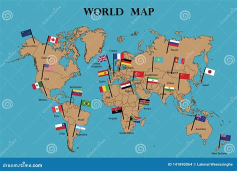 World Map and world flag stock vector. Illustration of geographic ...