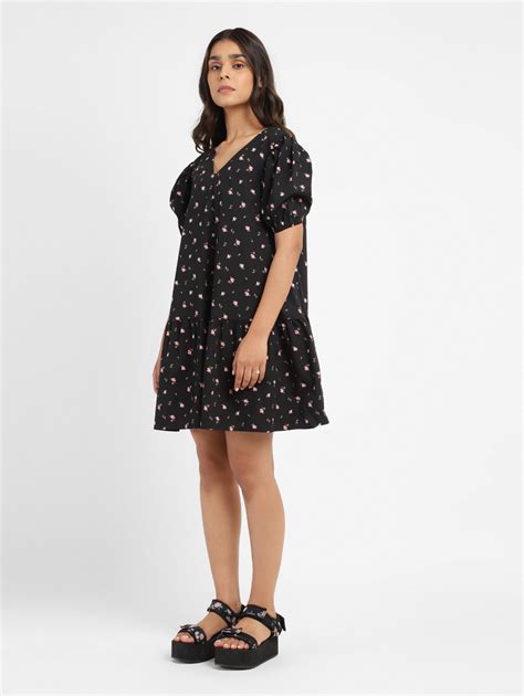 Women's Floral Print Round Neck Dress – Levis India Store