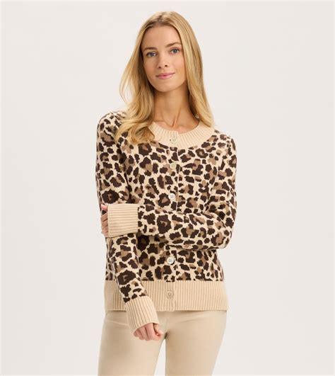 Renwick Button Front Leopard Cardigan Sweater