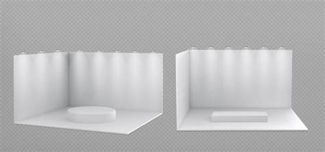White 3d stand booth wall for trade display design | Free Vector