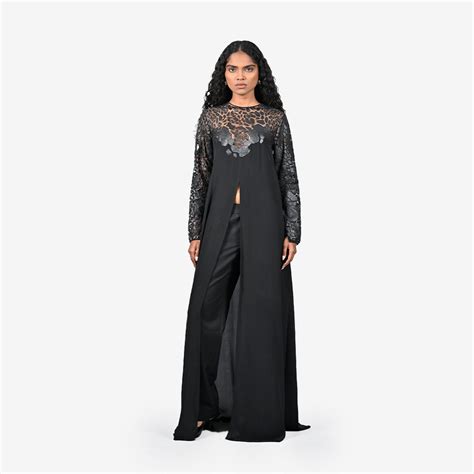 Leather scales long length dress – HUEMN