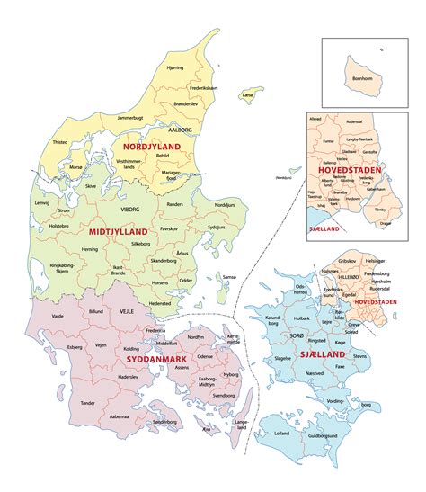 Detailed Political Map Of Denmark Ezilon Maps