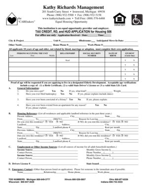 Fillable Online Market Rate Application - Richards Management Fax Email ...