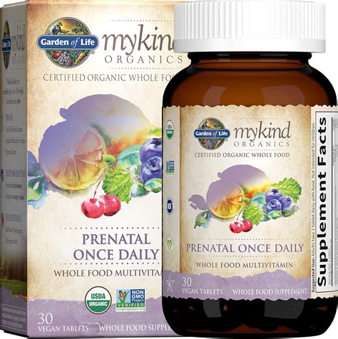 Garden of Life mykind Organics – Vitaminas prenatales – 30 comprimidos ...