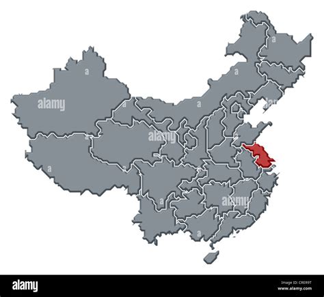 Political map of China with the several provinces where Jiangsu is highlighted Stock Photo - Alamy