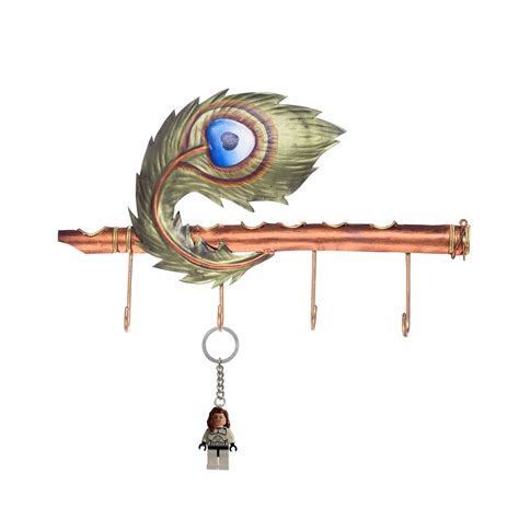 Wrought Iron Mor Pankh Key Holder - eCraftIndia Online