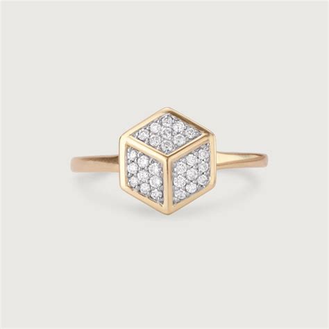 Geometric Glamour 14KT Gold & Diamond Ring