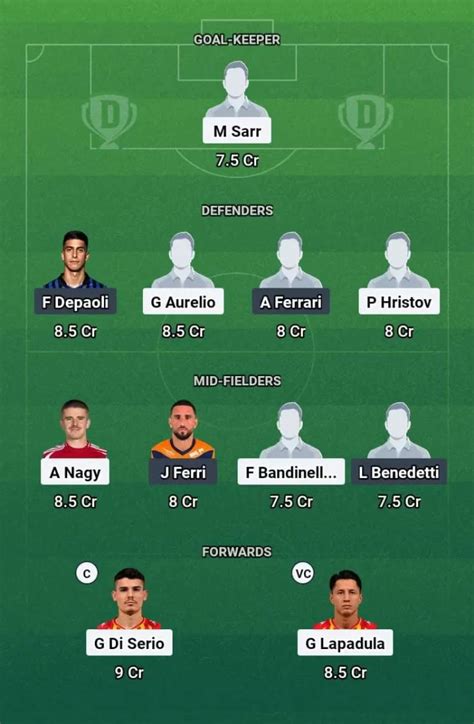 SPZ vs SAM Dream11 Prediction, Copa Italia Football Match