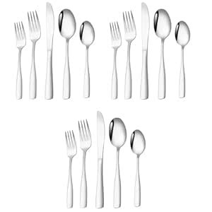 Heimora Mirror Finished Stainless Steel (Silver, Set of 15) Cutlery Set ...