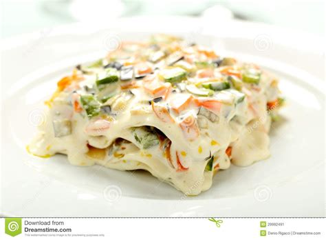 Lasagne Al Forno Vegetariane Con Le Verdure Ed Il  