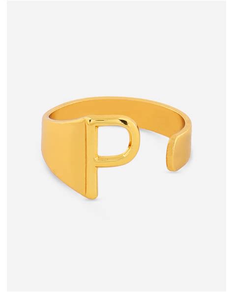 Signature Personalised ‘P’ Initial Ring – toniq-fashion