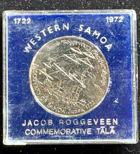 1972 WESTERN SAMOA $1 DOLLAR JACOB ROGGEVEEN COMMEMORATIVE UNC COIN IN ...