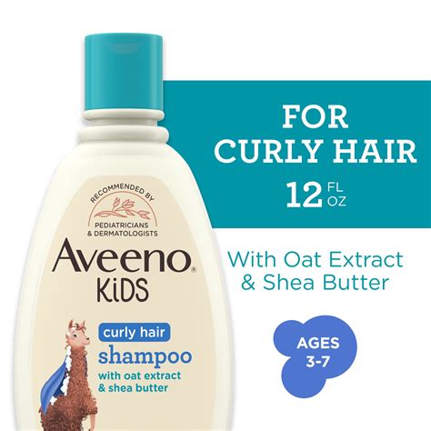 Aveeno Kids Curly Hair Shampoo, Tear Free Curl Hair Products, 12 fl oz ...