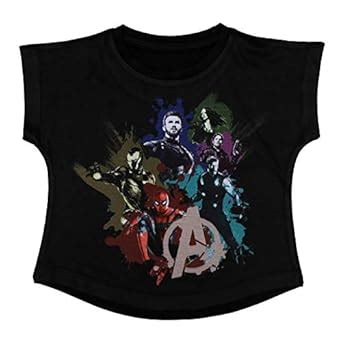 Buy Marvel Avengers by Wear Your Mind Plain Regular Girls Tops ...