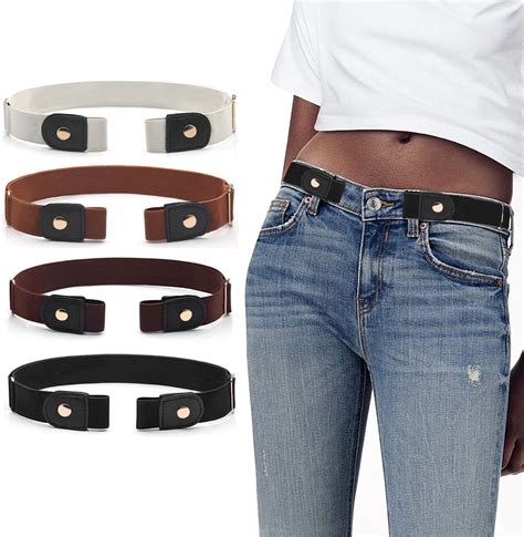 Bodychum No Buckle Belts for Women Jean Belts Elastic Stretch Belt ...