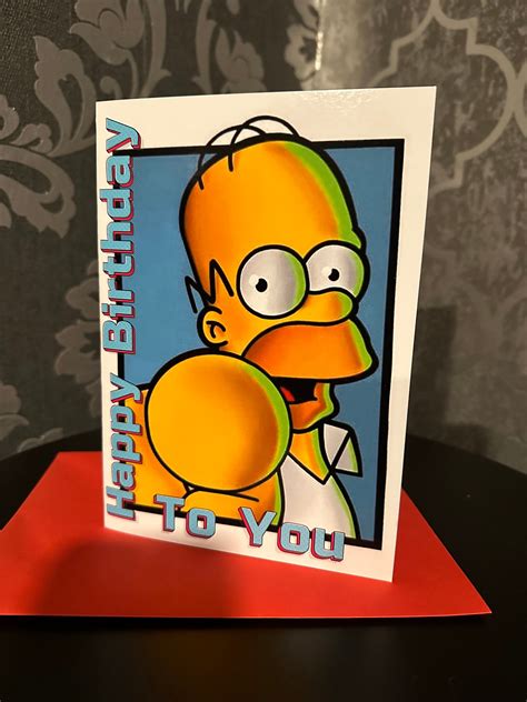 Homer Simpson/the Simpsons Happy Birthday Card With Luxury Envelope - Etsy
