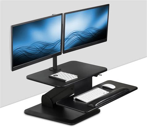 Buy -It! Sit Stand Workstation Standing Desk Converter with Dual ...