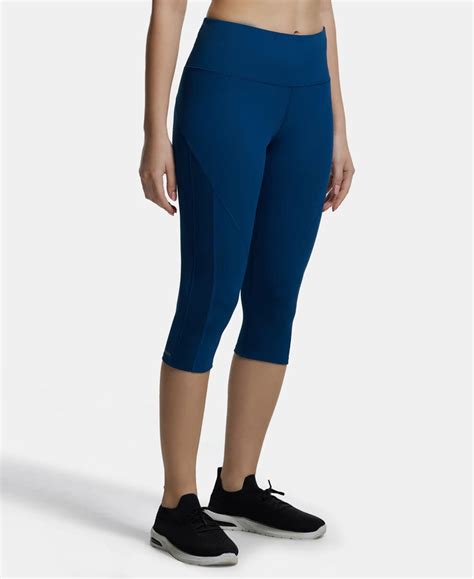 Buy Microfiber Elastane Slim Fit Capri with Back Waistband Pocket ...