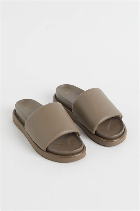 Slides - Dark greige - Ladies | H&M IN