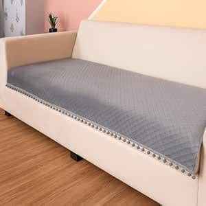 STITCHNEST 3 Seater Quilted Velvet Sofa Cover with Pom Pom | Elegant ...