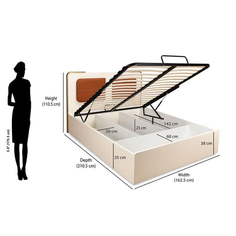 Phoenix Queen Bed with Hydraulic Storage (Beige) – Nilkamal Homes