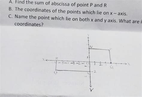 A. Find the sum of abscissa of point P and R B. The coordinates of the ...