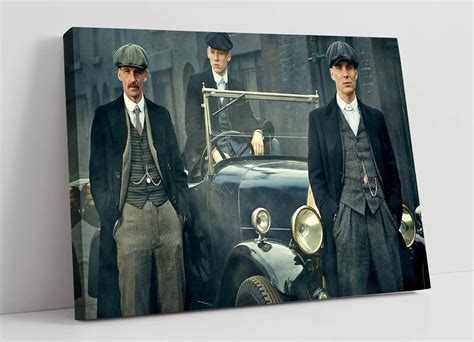 Peaky Blinders 5 Black Canvas Wall Art Picture Print - 30 inch wide x ...