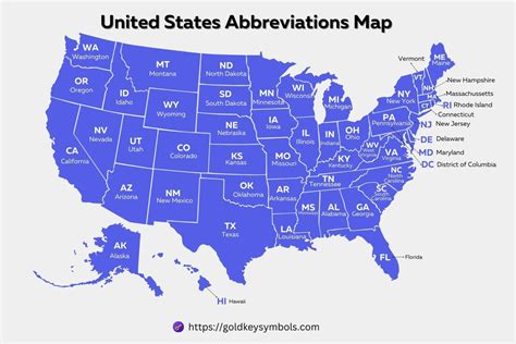 United States Abbreviations Map: Unlock Your Knowledge with this Free Printable PDF Download ...