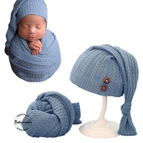 Babymoon Stretchable Baby Wrap & Knotty Cap New Born Photography Photo ...