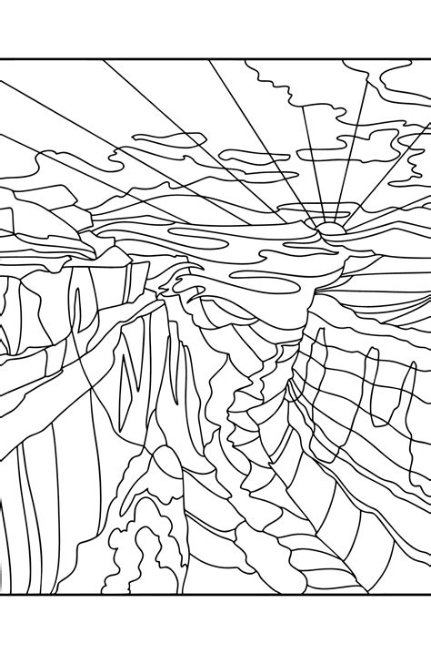 Grand Canyon Arizona - Landscapes coloring pages for Adults