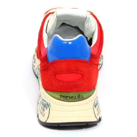 G5812 sneaker uomo PREMIATA red/off white suede/fabric shoes man