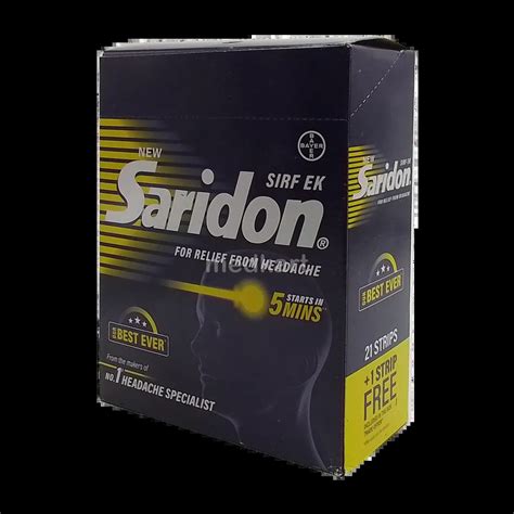 SARIDON TABLET 10'S Price, Uses, Side Effects & Substitutes | Medkart