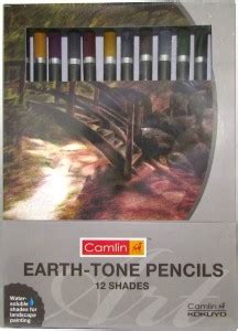 Camlin Earth Tone Water Soluble Pencils - 12 Shades - Earth Tone Water ...