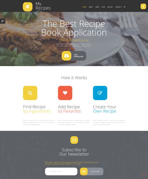 Image result for Bootstrap 4 Recipes Template