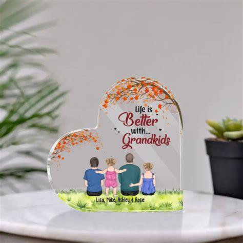 Father's Day Grandkids Make Life Grand | Four Photo Collage Plaque Gift ...