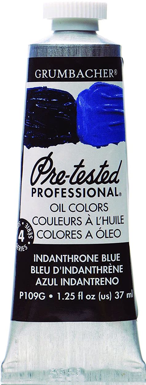 Grumbacher Pre-Tested Oil Paint, 37ml/1.25 Ounce, Indanthrone Blue ...