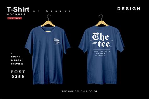 Free Download Front and Back T-Shirt on Hanger Mockups PSD File - PsFiles