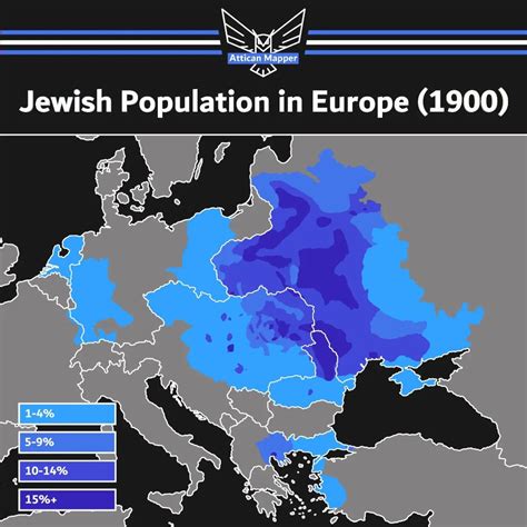 Jewish Population in Europe, 1900. by... - Maps on the Web