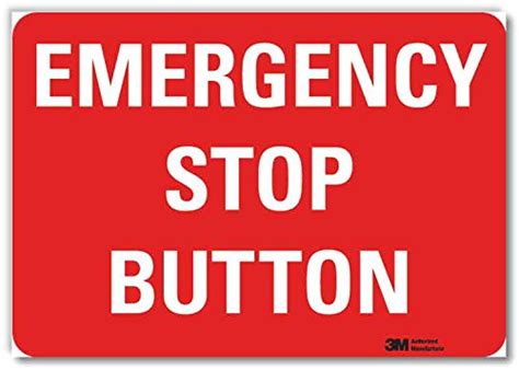 SmartSign"Emergency Stop Button" Label | 10" x 14" 3M Reflective ...