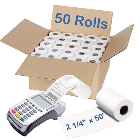 2 1/4" x 50' Thermal Paper (50 Rolls), BPA Free Receipt Paper, SANBOTT ...