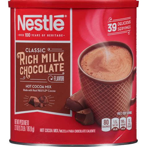Nestle Hot Cocoa Rich Milk Chocolate Flavored Mix Powder, 27.7 OZ ...