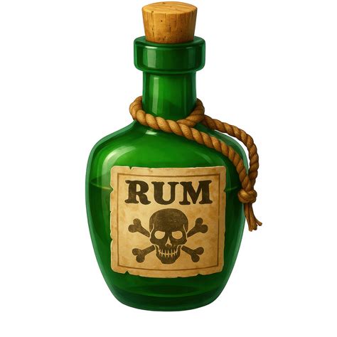Download Rum Bottle, Pirate Rum, Green Glass Bottle. Royalty-Free Stock ...