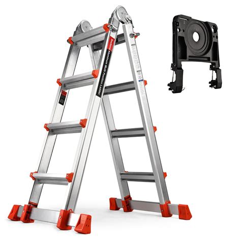 Soctone Ladder, A Frame 4 Step Ladder Extension Ladder, 17 Ft Muti ...