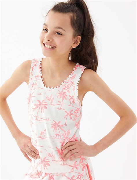 Buy Cotton Rich Printed Vest (6-16 Yrs) at Marks & Spencer