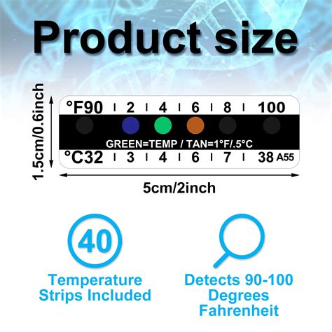 40 Pieces Temperature Strips Urine Testing Adhesive Temperature Strips ...