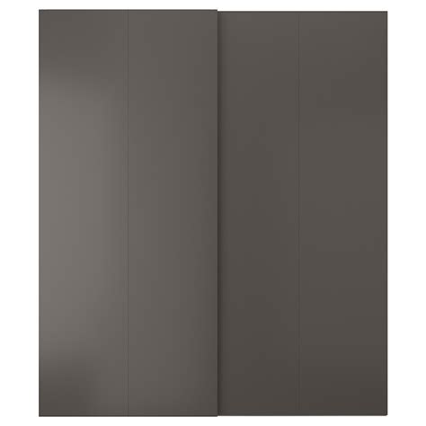 HASVIK pair of sliding doors, dark grey, 200x236 cm (783/4x927/8") - IKEA