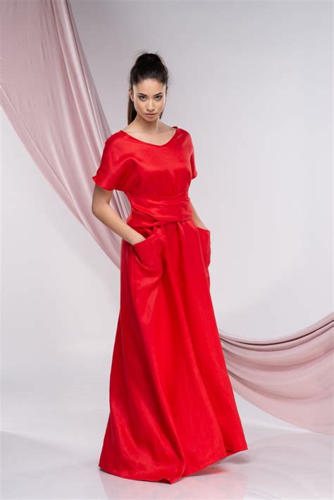 Long Linen Dress With Pockets - ALLSEAMS